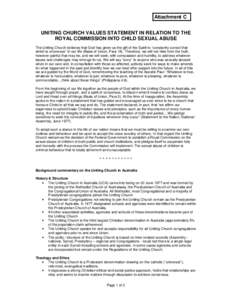 13.30Minutes - Attachment C - Royal Commission - UC Values Statement