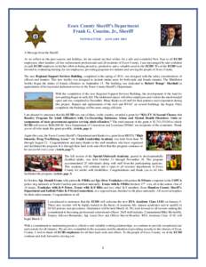 Essex County Sheriff’s Department Frank G. Cousins, Jr., Sheriff   NEWSLETTER - JANUARY 2015