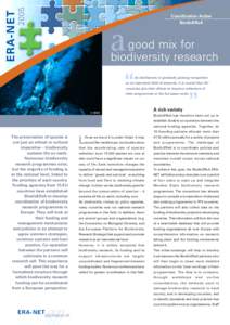 Europe / European Science Foundation / Convention on Biological Diversity / Framework Programmes for Research and Technological Development / Directorate-General for Research and Innovation / International Mechanism of Scientific Expertise on Biodiversity / National Biodiversity Centre / Biodiversity / Biology / Environment