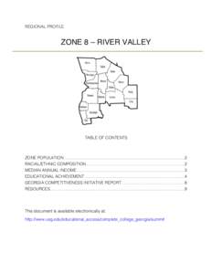 REGIONAL PROFILE  ZONE 8 – RIVER VALLEY TABLE OF CONTENTS 	
  