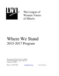 The League of Women Voters of Illinois Where We StandProgram