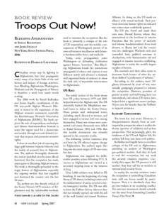 book review  Troops Out Now! Bleeding Afghanistan by Sonali Kolhatkar and James Ingalls