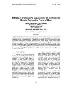 Effects of a Glutamine Supplement on the