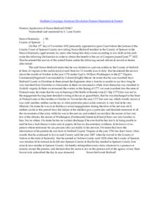 Southern Campaign American Revolution Pension Statements & Rosters Pension Application of Simon Bridwell S10417 Transcribed and annotated by C. Leon Harris State of Kentucky } SS: County of Spencer } On this 12th day of 