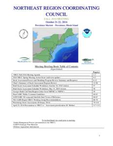 NORTHEAST REGION COORDINATING COUNCIL FALL 2014 MEETING October 21-22, 2014 Providence Marriott – Providence, Rhode Island