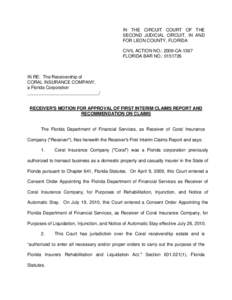 IN THE CIRCUIT COURT OF THE SECOND JUDICIAL CIRCUIT, IN AND FOR LEON COUNTY, FLORIDA CIVIL ACTION NO.: 2009-CA-1367 FLORIDA BAR NO.: [removed]