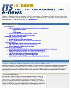 ITS-Davis e-news: Issue 37, February 2009