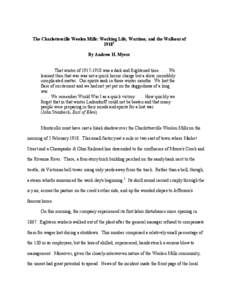 Business / Charlottesville metropolitan area / Charlottesville /  Virginia / Cotton mill / Walkout / Weaving / Wool / Textile industry / Industrial Revolution / Technology