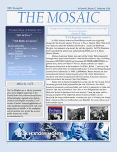 NHC Annapolis  Volume#3, Issue #2, February 2014 THE MOSAIC