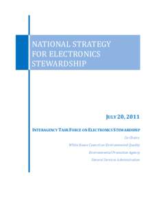 National Strategy for Electronics Stewardship, July 2011