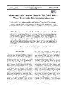 Myxosporea / Fish diseases and parasites / Myxobolus / Kenyir Lake / Ceratomyxa shasta / Spore / Kudoa thyrsites / Myxozoa / Biology / Zoology