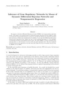 Genome Informatics 15(2): 121–Inference of Gene Regulatory Networks by Means of Dynamic Diﬀerential Bayesian Networks and