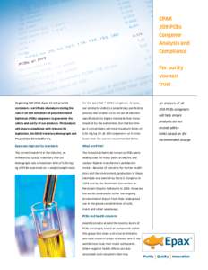 EPAX 209 PCBs Congener Analysis and Compliance For purity