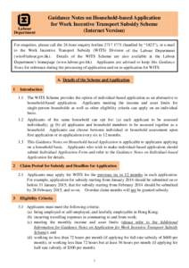 Labour Department Guidance Notes on Household-based Application for Work Incentive Transport Subsidy Scheme (Internet Version)