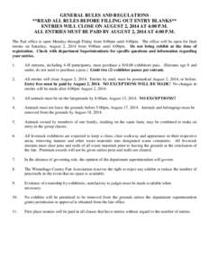 GENERAL RULES AND REGULATIONS