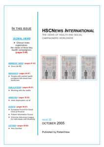 CLINICAL TRIALS REGISTRATION  IN THIS ISSUE HSCNEWS INTERNATIONAL HSCNEWS INTERNATIONAL