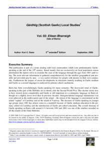 2nd Edition  Gàidhlig (Scottish Gaelic) Local Studies Vol. 02: Eilean Bharraigh