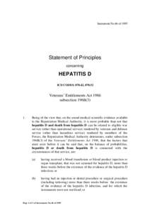 Instrument No.46 of[removed]Statement of Principles concerning  HEPATITIS D