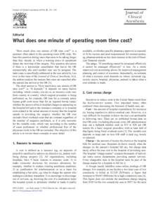 What does one minute of operating room time cost?