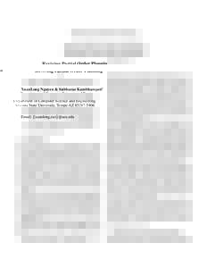 Reviving Partial Order Planning XuanLong Nguyen & Subbarao Kambhampati Department of Computer Science and Engineering Arizona State University, Tempe AZEmail: fxuanlong,