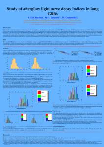 Study of afterglow light curve decay indices in long GRBs 1 2,1