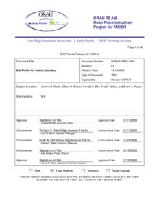 ORAU TEAM Dose Reconstruction Project for NIOSH Oak Ridge Associated Universities I Dade Moeller I MJW Technical Services Page 1 of 96