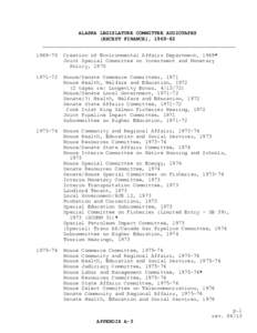 ALASKA LEGISLATURE COMMITTEE AUDIOTAPES (EXCEPT FINANCE), [removed]________________________________________________________________[removed]Creation of Environmental Affairs Department, 1969*