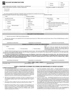 ACCOUNT INFORMATION FORM  Single Personal Joint (And) Business