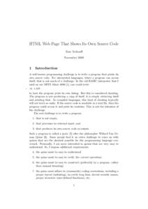 HTML Web Page That Shows Its Own Source Code Tom Verhoeff November