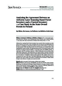 SILVA FENNICA  Silva Fennica[removed]research articles www.metla.fi/silvafennica · ISSN[removed]The Finnish Society of Forest Science · The Finnish Forest Research Institute