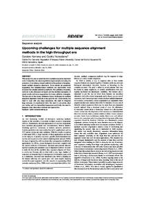 Biology / Sequence alignment / Multiple sequence alignment / T-Coffee / Structural alignment / Sequence analysis / BLAST / ProbCons / Homology modeling / Bioinformatics / Computational phylogenetics / Science