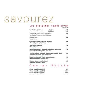 savourez  L e s a s s i e t t e s « a p é r i t idev18hoà 23h» La sélection de canapés