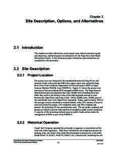 Chapter 2  Site Description, Options, and Alternatives 2.1 Introduction This chapter provides information on the project area, habitat restoration goals