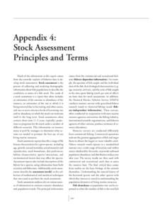 APPENDIX 4 STOCK ASSESSMENT PRINCIPLES AND T ERMS appendix 4: Stock assessment principles and Terms