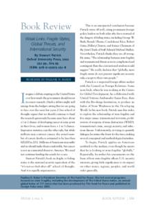 Book Review Weak Links: Fragile States, Global Threats, and International Security By Stewart Patrick Oxford University Press, 2011