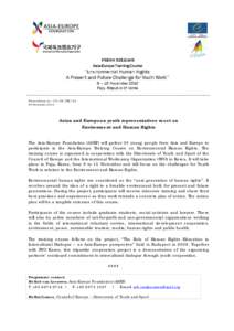 PRESS RELEASE  Press release no.: 101108_PR1125 08 November[removed]Asian and European youth representatives meet on