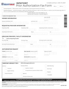 INPATIENT  Complete and Fax to: [removed]Prior Authorization Fax Form