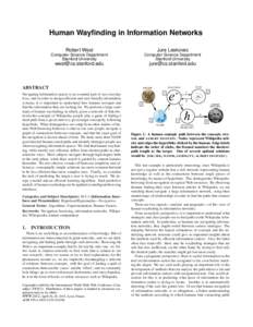 Human Wayfinding in Information Networks Robert West Jure Leskovec  Computer Science Department