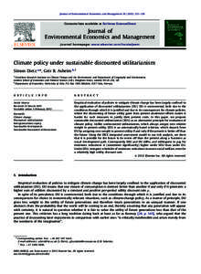 Climate policy under sustainable discounted utilitarianism