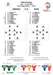 Team Line-ups  Match