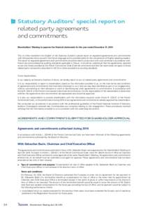 Statutory Auditors’ special report on related party agreements and commitments Shareholders’ Meeting to approve the financial statements for the year ended December 31, 2014  This is a free translation into English