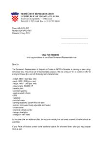 PERMANENT REPRESENTATION OF REPUBLIC OF CROATIA TO NATO Boulevard Leopold III, 1110 Brussels Tel:(+Fax: (+Class: Number: 521-NATO-15-5