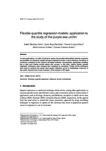 Idescat. SORT. Flexible quantile regression models: application to the study of the purple sea urchin. Volume 37 (1)