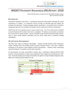 Road construction / Pavement engineering / Concrete / International Roughness Index / Pavements / Profilometer / Road surface / Asphalt concrete / Road / Transport / Land transport / Construction