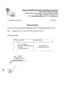 KERALA TOURISM DEVELOPMENT CORPORATION LIMITED (A Government of Kerala Undertaking) Engineering-Wing, Mascot Square, ThiruvananthapuramPhone: , Fax: ++  ,DC