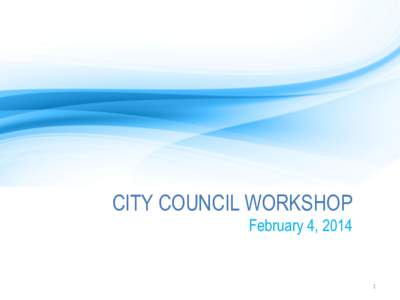 CITY COUNCIL WORKSHOP February 4, 2014 1  Purpose