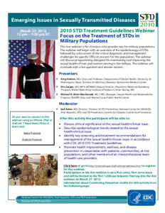 Focus on the Treatment of STDs in Military Populations - Treatment Guidelines Webinar