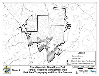 Legend Blue Line Streams 100-foot Topo Black Mt. Open Space Park Boundary 325-acre CWA ESP Mitigation Area