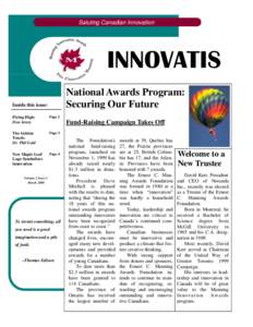  Saluting Canadian Innovation 
 National Awards Program: