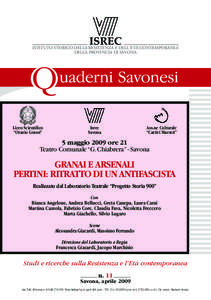 ISTITUTO STORICO DELLA RESISTENZA E DELL’ETÀ CONTEMPORANEA DELLA PROVINCIA DI SAVONA Liceo Scientiﬁco “Orazio Grassi”